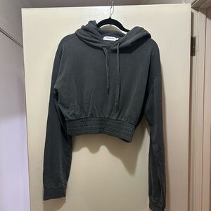 TALENTLESS Charcoal Cropped Hoodie